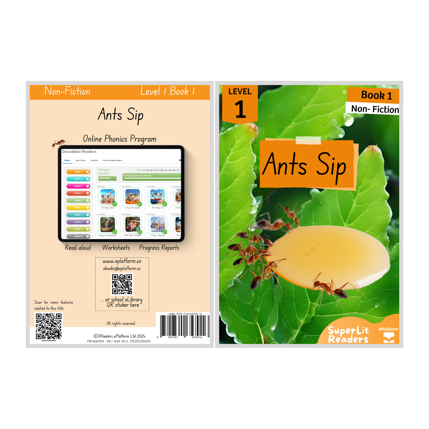 Ants Sip (Level 1 Book 1 - Non-Fiction Series) - SuperLit Readers by EPlatform Limited