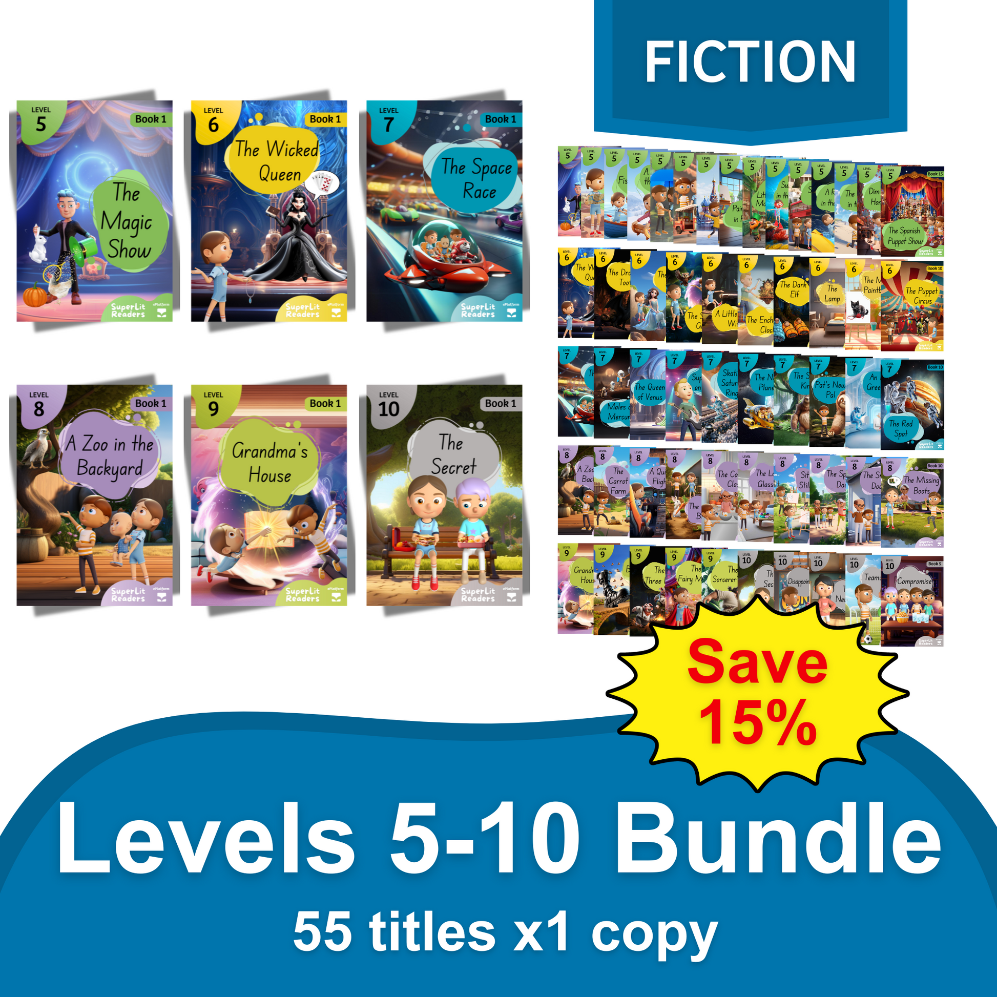 Fiction Levels 5-10 Bundle - SuperLit Readers by EPlatform Limited